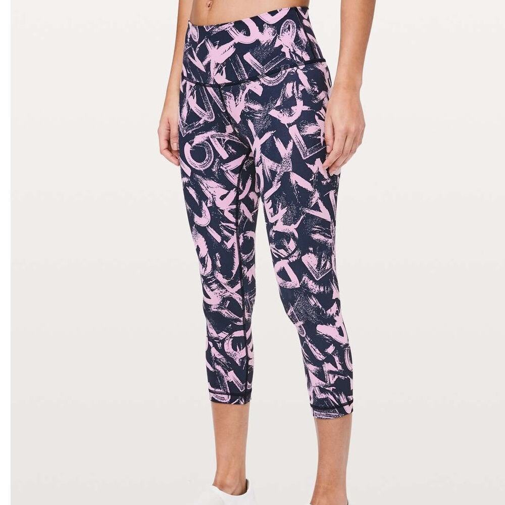 Lululemon Wunder Under High-Rise Crop Tights in Graffiti Pop Antoinette Navy 8